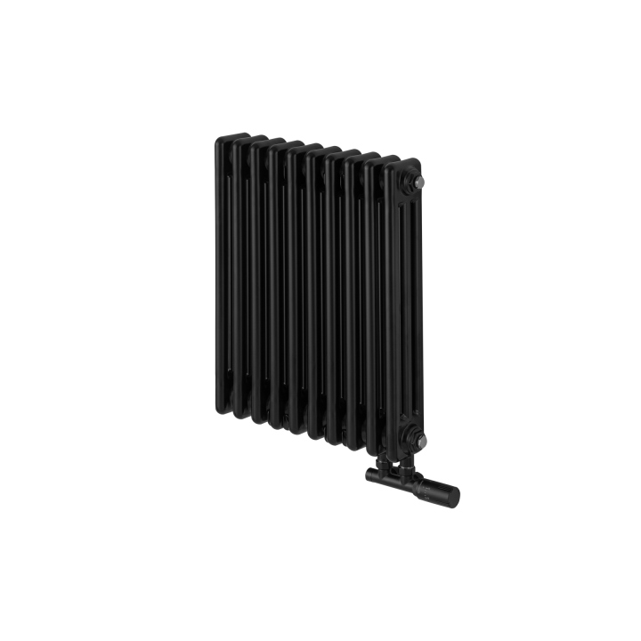 Grzejnik żeberkowy poziomy retro Column Line CL3E-575x470-D50L/P czarny