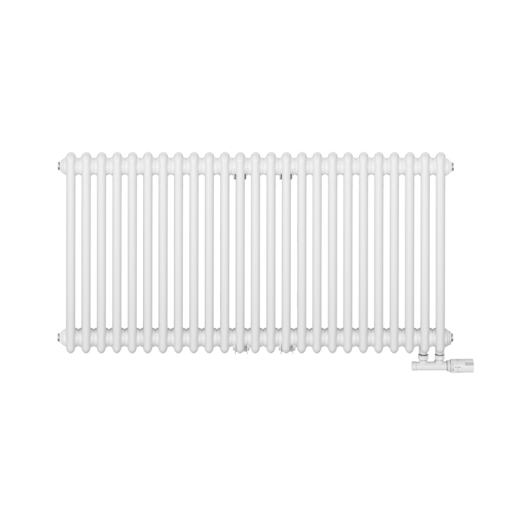 Grzejnik żeberkowy poziomy retro Column Line CL3E-575x1145-D50L/P biały