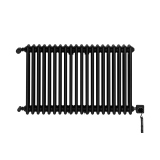 Grzejnik żeberkowy poziomy retro Column Line CL3E-575x920-B500 czarny