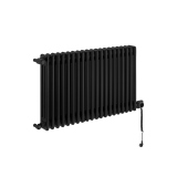 Grzejnik żeberkowy poziomy retro Column Line CL3E-575x920-B500 czarny