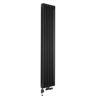 Grzejnik dekoracyjny hybrydowy CL3E 1800x380 czarny SQUARE