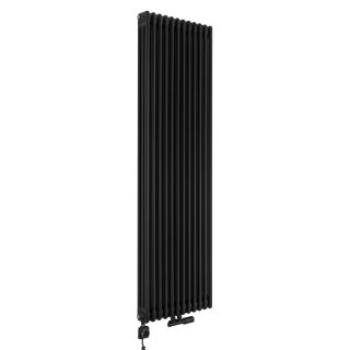 Grzejnik dekoracyjny hybrydowy CL3E 1800x560 czarny SQUARE