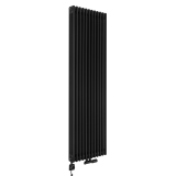 Grzejnik dekoracyjny hybrydowy CL3E 1800x560 czarny SQUARE