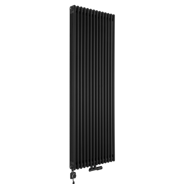 Grzejnik dekoracyjny hybrydowy CL3E 1800x650 czarny SQUARE