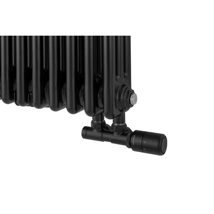 Grzejnik żeberkowy poziomy retro Column Line CL3E-575x1145-D50L/P czarny