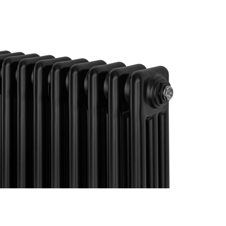 Grzejnik żeberkowy poziomy retro Column Line CL3E-575x470-B500 czarny