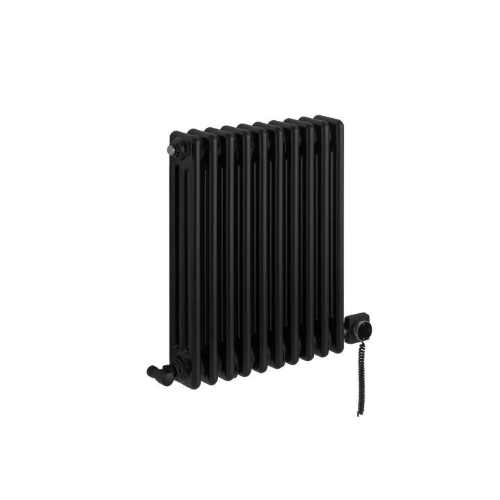 Grzejnik żeberkowy poziomy retro Column Line CL3E-575x470-B500 czarny