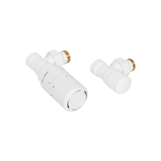 Zestaw termostatyczny Royal, kątowy, biały