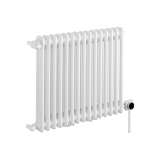 Grzejnik żeberkowy poziomy retro Column Line CL2E-575x695-B500 biały