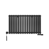 Grzejnik dekoracyjny hybrydowy poziomy Gilda 600x1062 czarny SQUARE