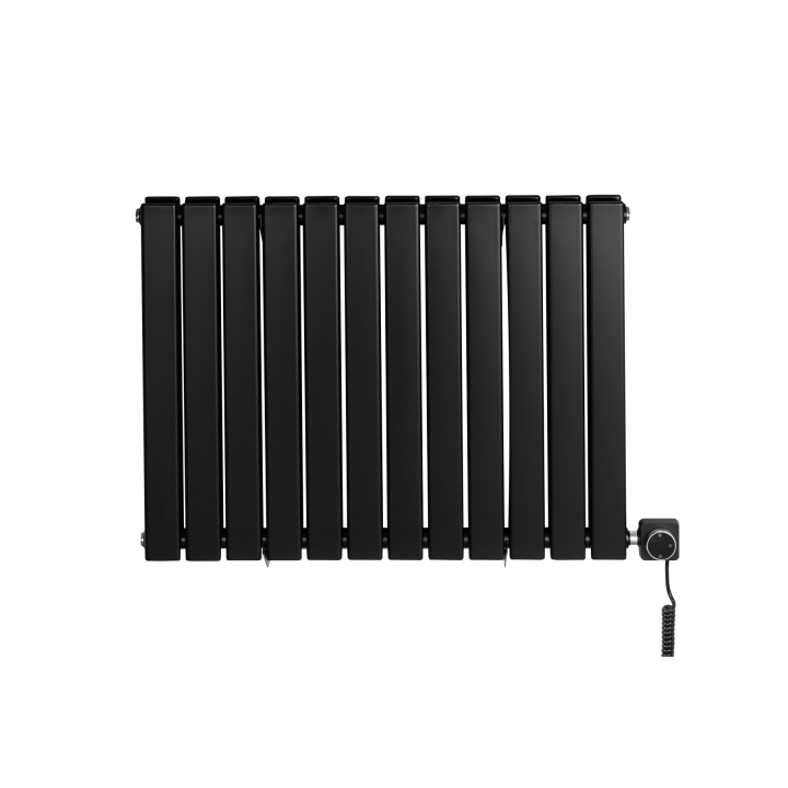 Grzejnik dekoracyjny elektryczny Wanted WD2E 600x816 czarny, grzałka z prawej strony