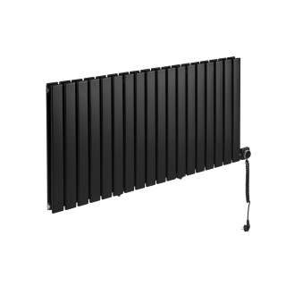 Grzejnik dekoracyjny elektryczny Wanted WD2E 600x1224 czarny, grzałka z prawej strony