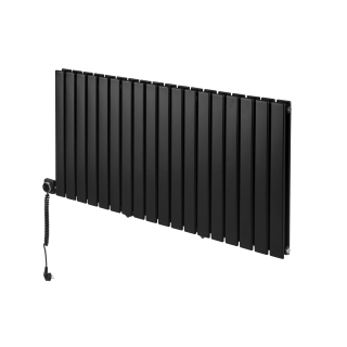 Grzejnik dekoracyjny elektryczny Wanted WD2E 600x1224 czarny, grzałka z lewej strony