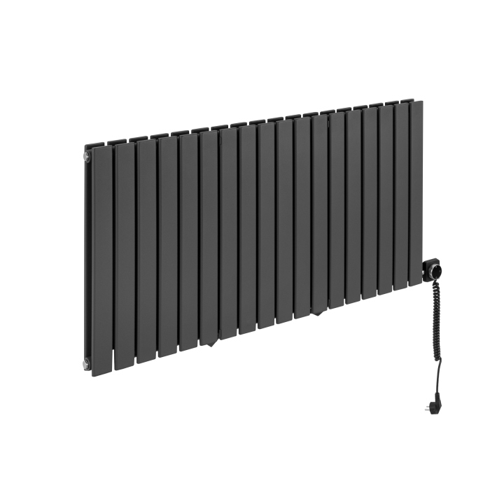 Grzejnik dekoracyjny elektryczny Wanted WD2E 600x1224 grafit, grzałka z prawej strony