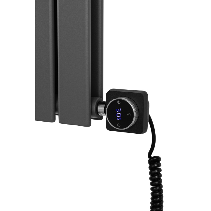 Grzejnik dekoracyjny elektryczny Wanted WD2E 600x1224 grafit, grzałka z prawej strony