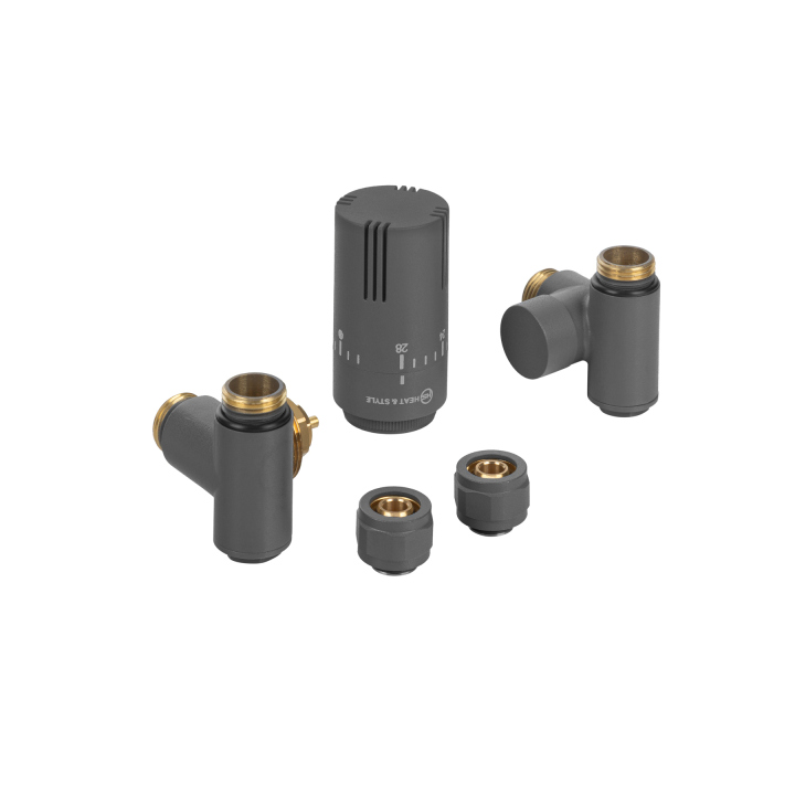 Zestaw termostatyczny Hybrid Valve Invest, grafit lewy