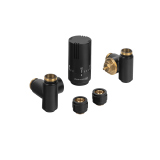 Zestaw termostatyczny Hybrid Valve Invest, czarny prawy