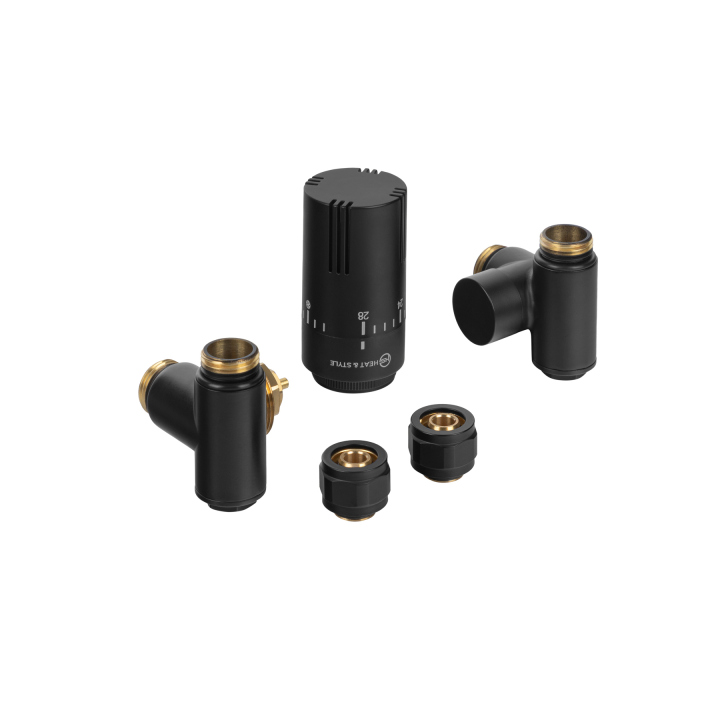 Zestaw termostatyczny Hybrid Valve Invest, czarny lewy