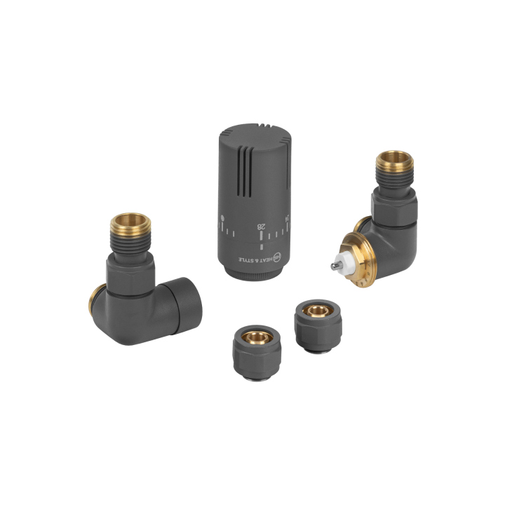 Zestaw termostatyczny Tri Axial Valve Invest 3D, grafit prawy