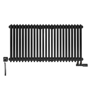 Grzejnik żeberkowy poziomy retro Column Line CL2E-575x1145-D50L/P czarny
