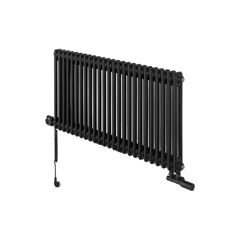 Grzejnik żeberkowy poziomy retro Column Line CL2E-575x1145-D50L/P czarny
