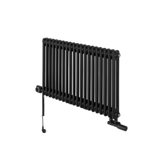 Grzejnik żeberkowy poziomy retro Column Line CL2E-575x920-D50L/P czarny