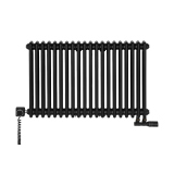 Grzejnik żeberkowy poziomy retro Column Line CL2E-575x920-D50L/P czarny