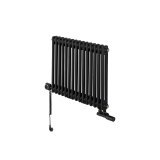 Grzejnik żeberkowy poziomy retro Column Line CL2E-575x695-D50L/P czarny