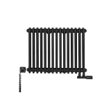 Grzejnik żeberkowy poziomy retro Column Line CL2E-575x695-D50L/P czarny