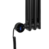 Grzejnik żeberkowy poziomy retro Column Line CL2E-575x695-D50L/P czarny