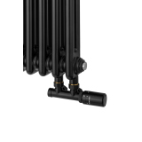 Grzejnik żeberkowy poziomy retro Column Line CL2E-575x695-D50L/P czarny