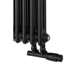 Grzejnik żeberkowy poziomy retro Column Line CL2E-575x695-D50L/P czarny