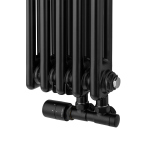 Grzejnik żeberkowy poziomy retro Column Line CL2E-575x695-D50L/P czarny