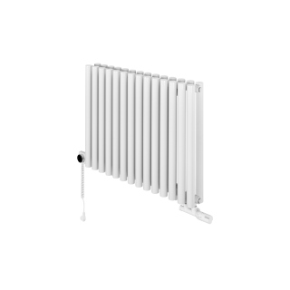 Grzejnik dekoracyjny hybrydowy poziomy Gilda 600x826 biały MOA