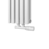 Grzejnik dekoracyjny hybrydowy poziomy Nomad 600x990 biały MOA