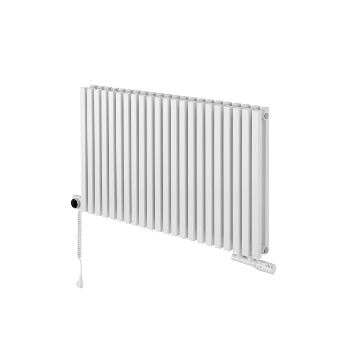 Grzejnik dekoracyjny hybrydowy poziomy Nomad 600x990 biały MOA