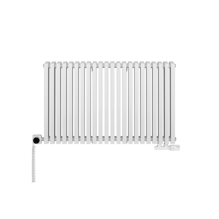 Grzejnik dekoracyjny hybrydowy poziomy Nomad 600x990 biały MOA