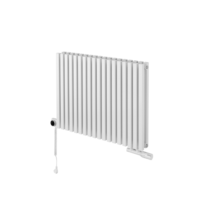 Grzejnik dekoracyjny hybrydowy poziomy Nomad 600x810 biały MOA