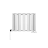 Grzejnik dekoracyjny hybrydowy poziomy Nomad 600x810 biały MOA