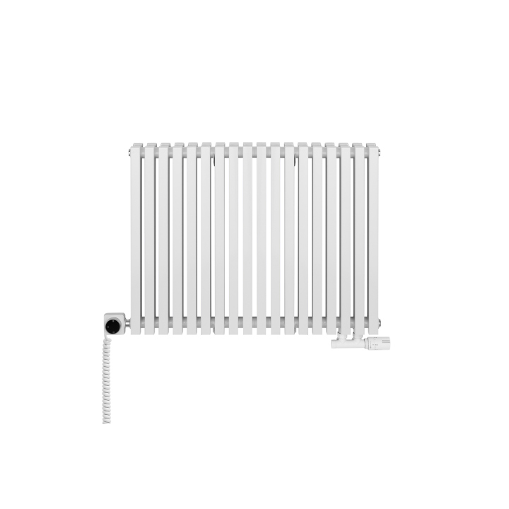 Grzejnik dekoracyjny hybrydowy poziomy Nomad 600x810 biały MOA