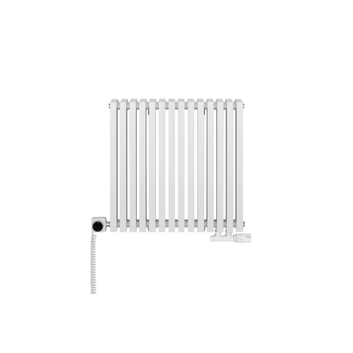 Grzejnik dekoracyjny hybrydowy poziomy Nomad 600x630 biały MOA