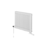 Grzejnik dekoracyjny hybrydowy poziomy CL3E 575x695 biały MOA