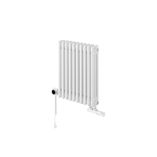 Grzejnik dekoracyjny hybrydowy poziomy CL3E 575x470 biały MOA