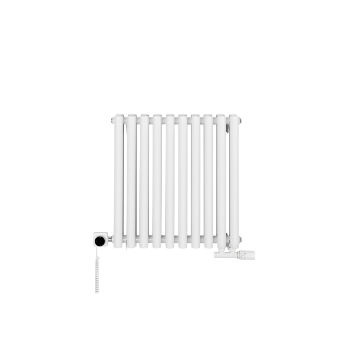 Grzejnik dekoracyjny hybrydowy poziomy Gilda 600x590 biały MOA