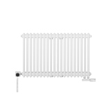 Grzejnik dekoracyjny hybrydowy poziomy CL3E 575x920 biały MOA