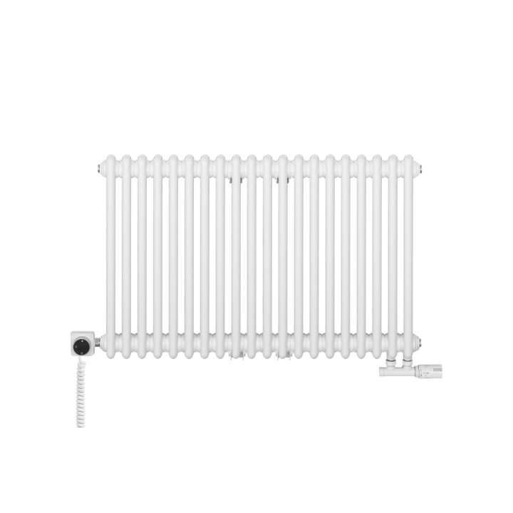 Grzejnik dekoracyjny hybrydowy poziomy CL3E 575x920 biały MOA