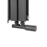 Grzejnik dekoracyjny hybrydowy poziomy Wanted 600x612 grafit MOA