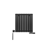 Grzejnik dekoracyjny hybrydowy poziomy Judy 600x590 czarny MOA