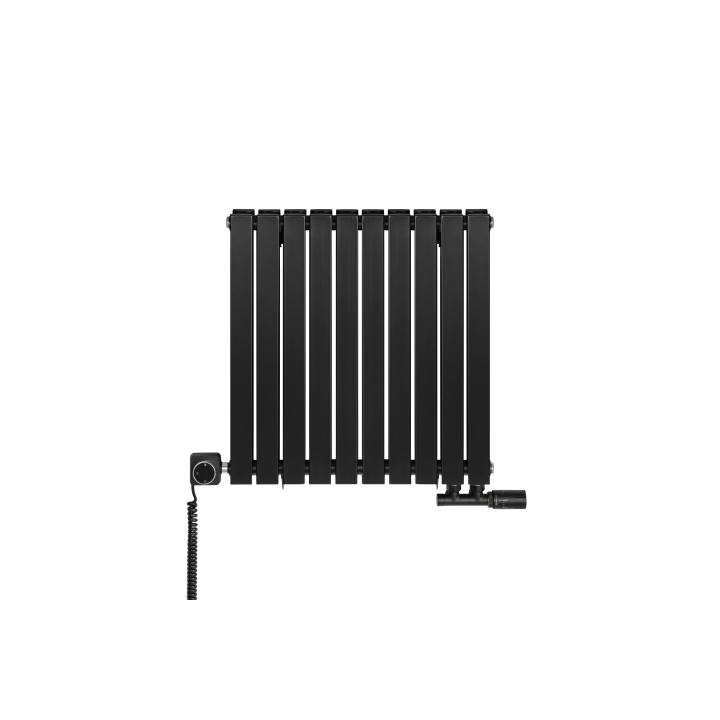 Grzejnik dekoracyjny hybrydowy poziomy Judy 600x590 czarny MOA