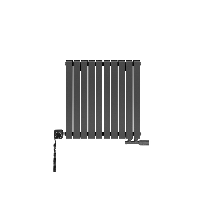 Grzejnik dekoracyjny hybrydowy poziomy Judy 600x590 grafit MOA